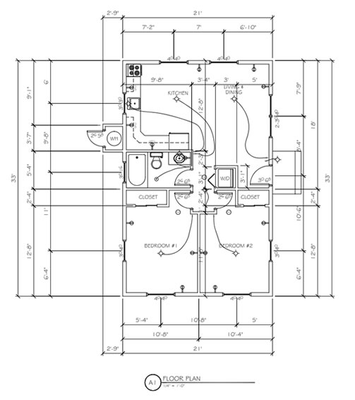 Fully dimensional floor plan